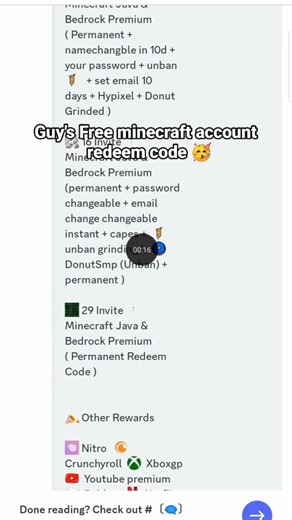 FRRE minecraft account redeem code 🥳 #minecraft #subscribe #shorts