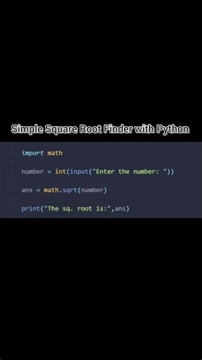 🐍 How to Calculate Square Root in Python #shorts #coding #python