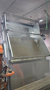 Automatic pressure washer doing its job keeping our slope screen clean! | Vermeer's Dairy Ltd