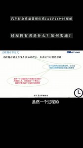 过程拥有者的管理（IATF16949汽车行业管理体系要求）