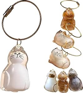 Cat Hair Memorial Capsule Keychain – Cat Hair Storage Capsules, Pet Fur & Whisker Storage Keepsake, Cat Shaped Souvenir Bottle Box for Cat Lovers, Pet Loss Remembrance Gift for Loss of Furry Friend
