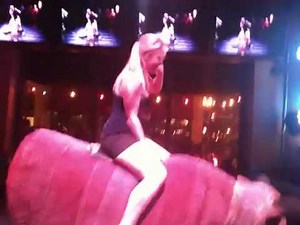 Meghan riding the bull at Double Deuce!