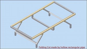 Folding Cot made by Hollow Rectangular Pipe (Autodesk Inventor 2018 Tutorial)