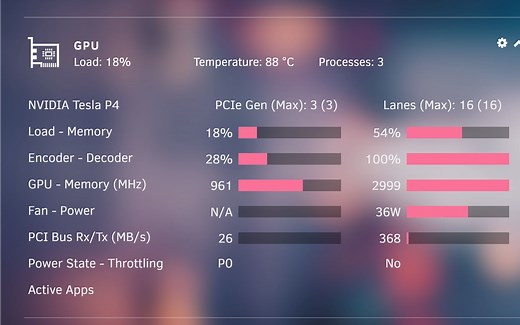 Tesla P4 同时播放4条4K HDR HEVC视频，HDR映射正常