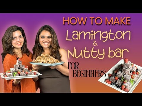 LAMINGTON & NUTTY BAR recipe for beginners with my cousin | kitchentalesbyneethu
