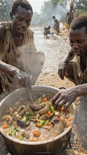 Boiling Cow Tripe Stew by the River | Real Tribal Cooking #shortvideo #fyp