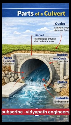 Parts of a Culvert | Civil Engineering Basics #vidyapathengineers