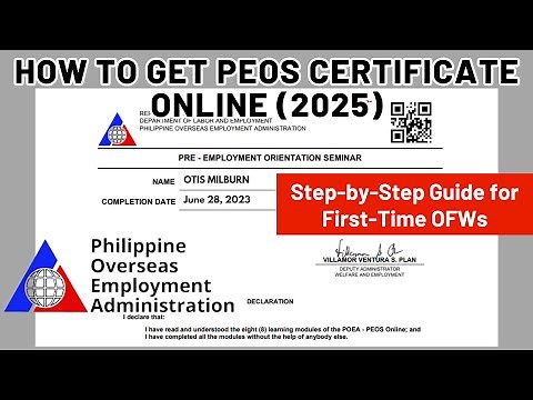 How to Get PEOS Certificate Online (2025) | Step-by-Step Guide for First-Time OFWs