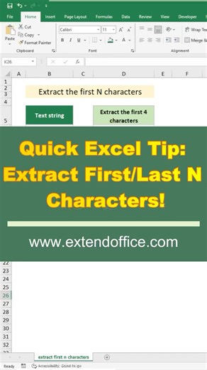Extract first or last N characters in Excel #excel #exceltips #exceltricks #microsoft