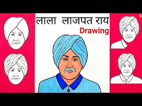 Lala Lajpat Rai Drawing Easy | How to Draw Lala Lajpat Rai Step by Step | Pen Art Drawing