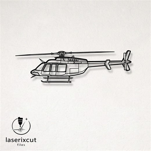 Bell 407GX Helicopter Silhouette Laser Cut Vector Design – SVG, DXF, Ai, Pdf Files Glowforge, Cricut, Metal, Wall Decor, Digital Download - Etsy