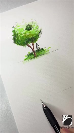 Tree Drawing & Rendering Tutorial for Architecture | Learn to Sketch Trees & Sky with Markers