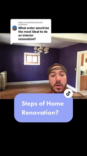 Replying to @mimithecoolcat The most ideal order of home renovation steps is going to depend on the type of project. Here’s a few common types of projects and how the sequence changes. #homerenovationtips #homerenovationseries #contractortips #homerenovationonabudget #remodelingtips #remodelschool @Remodel School @Remodel School @Remodel School