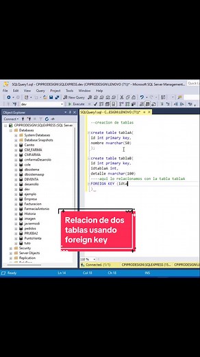 Cómo crear tabla y relacionar entre ellas en SQL