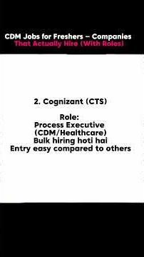 Clinical data management job for fresher Companies that actually hires you