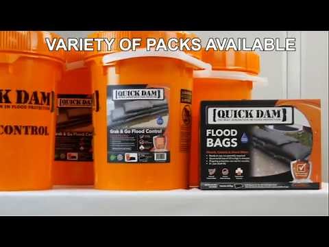 Quick Dam Grab & Go Flood Kit Includes 5 Flood Barriers and 10 Flood Bags Model# QDGGCO