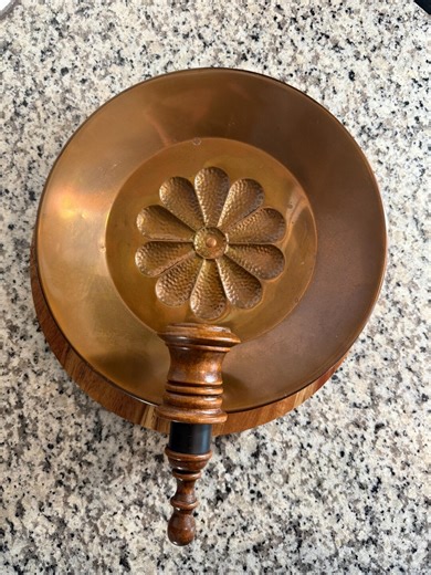 Vintage Copper & Wood Wall Sconce: Rustic Farmhouse Candle Holder - Etsy