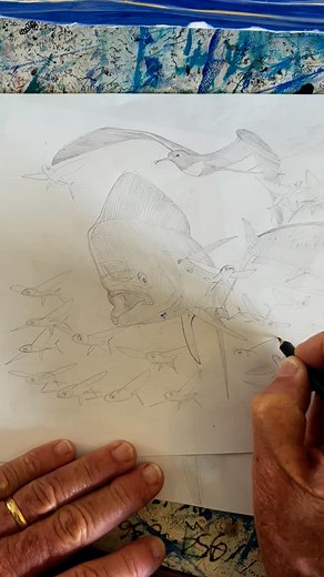 Where passion, paint and a lifetime spent on the water collide. Watch as Guy brings another watercolor masterpiece to life! 🎨 #MahiMonday #GuyHarvey #GHF #ArtOfAdventure | Guy Harvey