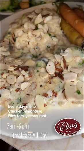 Every day menu item; Chicken Almondine Elios family restaurant #sanleandro #Dining #elios Elios Family Restaurant 260 Floresta Blvd, San Leandro, CA 94578 | Elios Family Restaurant
