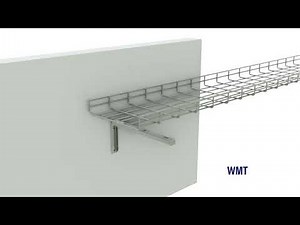 How to install a cable tray and wire mesh tray to a wall?