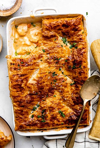 Easy Seafood Pot Pie with Puff Pastry