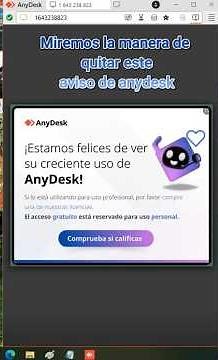 Remove Anydesk message Free access is reserved for personal use
