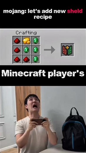 mojang:let's add new shield recipe😱#minecraft
