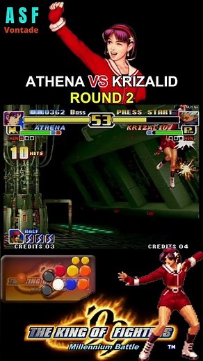ATHENA VS KRIZALID ROUND 2 KOF99 #retrogames #arcade #kof99