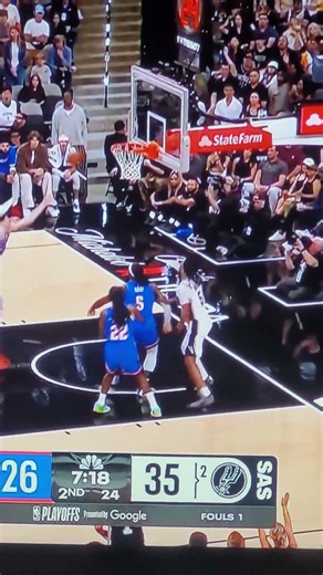 Harrison Barnes throws it off Lou Dort it clearly hits outta bounds right infront of ref but no call