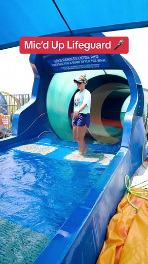 Her heart rate is insane 😲 #waterslides #micdup #lifeguards | Water Slide Videos