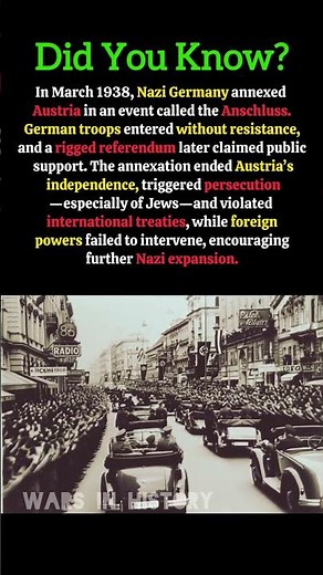 The Annexation of Austria (1938 Anschluss) #ww2