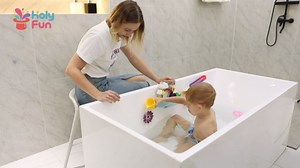 Bath Duck Toy with Light and Music, Toddlers Bathtub Toy with Marble Run, Floating Swimming Duck, Baby Shower Toy