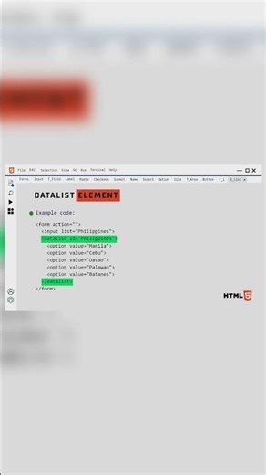 HTML Data List Elements|#coding #webdesign #frontenddevelopment #shorts #html #reels#dataanalytics