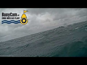 Large waves on Lake Michigan shown on buoy camera