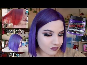Dying my hair purple using ultra violet from manic panic [from orange hair to purple]