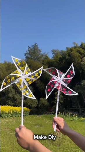 How to Make Transparent Flower Pinwheel 🌸 Easy DIY Windmill Craft at Home #butterflypin #ballpins