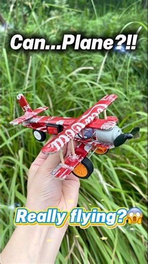 🚀 Coca Can + Popsicle Stick Airplane?! Can It Really Fly?!! 🤯✈️