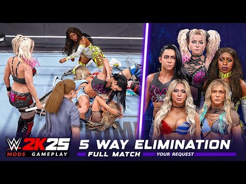 EPIC CHAOS! 😱 AJ Lee vs Alexa Bliss vs Naomi vs Sol Ruca vs Lola Vice - ELIMINATION Match [WWE 2K25]