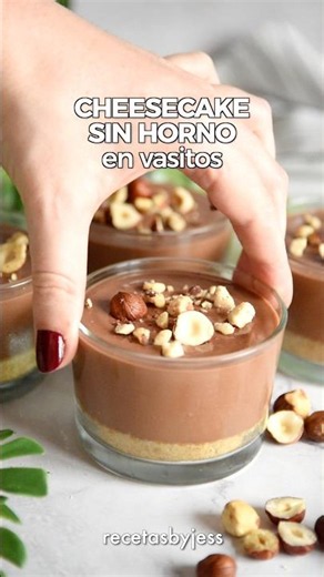 No-bake chocolate cheesecake cups 🍫 #easydesserts #cheesecake #nobakedesserts