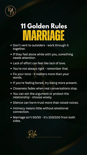 11 Golden Rules Marriage | Relationship guide