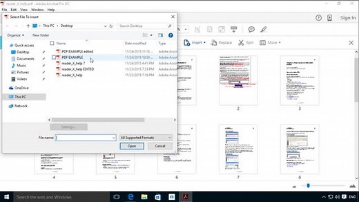 How to insert a page with Adobe Reader