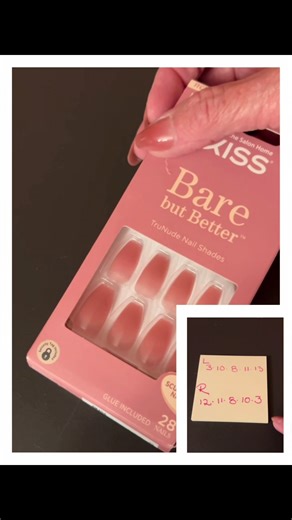 Kiss Bare But Better Press On Nails! Save your numbers for quick sorting. Pick the color, style and size that works best for you. Glue included. Salon quality look! #kissnails #glueonnails #salon #beautyhacks @kissproducts #sculptednails