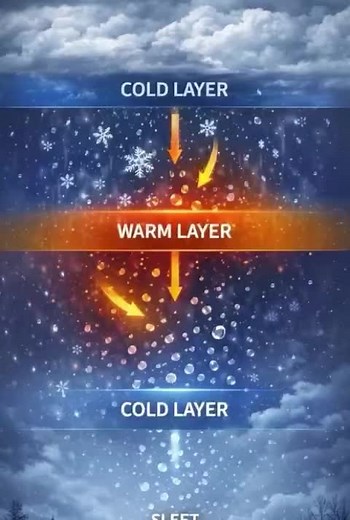 It bounces off your jacket for a reason. 🧊 Sleet isn't snow #Weather #Science #FYP