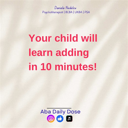 The number line is the key to early addition! It helps children see the jump from one number to the next, making adding easier, faster, and more fun. Try it with your child! #abatherapist #bcba #ukbased #autismacceptance #f