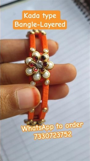 Silk Thread Bangles🧡| Layered Bangle| Crafted Trinkets| Handmade jewellery| #shorts