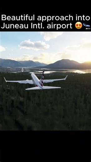 Stunning sunrise approach into Juneau 😍🌅🛬 #flightsimulator #sunrise #landing #aviation