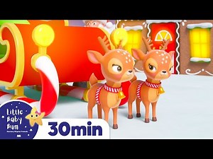 Santa's Reindeer on Christmas Eve + More Christmas Music For Kids | Lellobee