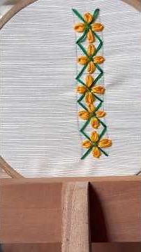 Easy Hand Embroidery Flower Design||Simple Border Stitch Tutorial for Beginners🌼 #floralpattern