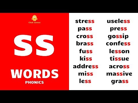 English Phonics - 'ss' Words with Example Sentences