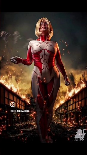 Shooting with the Female Titan IRL this was intense! 💥 #AttackOnTitan